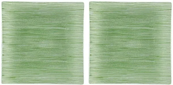 Glass Dinnerware 7.75" x 7.75" Square Clear Glass Plate (Set of 2)