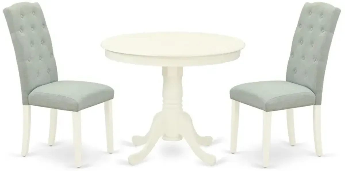 Dining Room Set Linen White, ANCE3-LWH-15