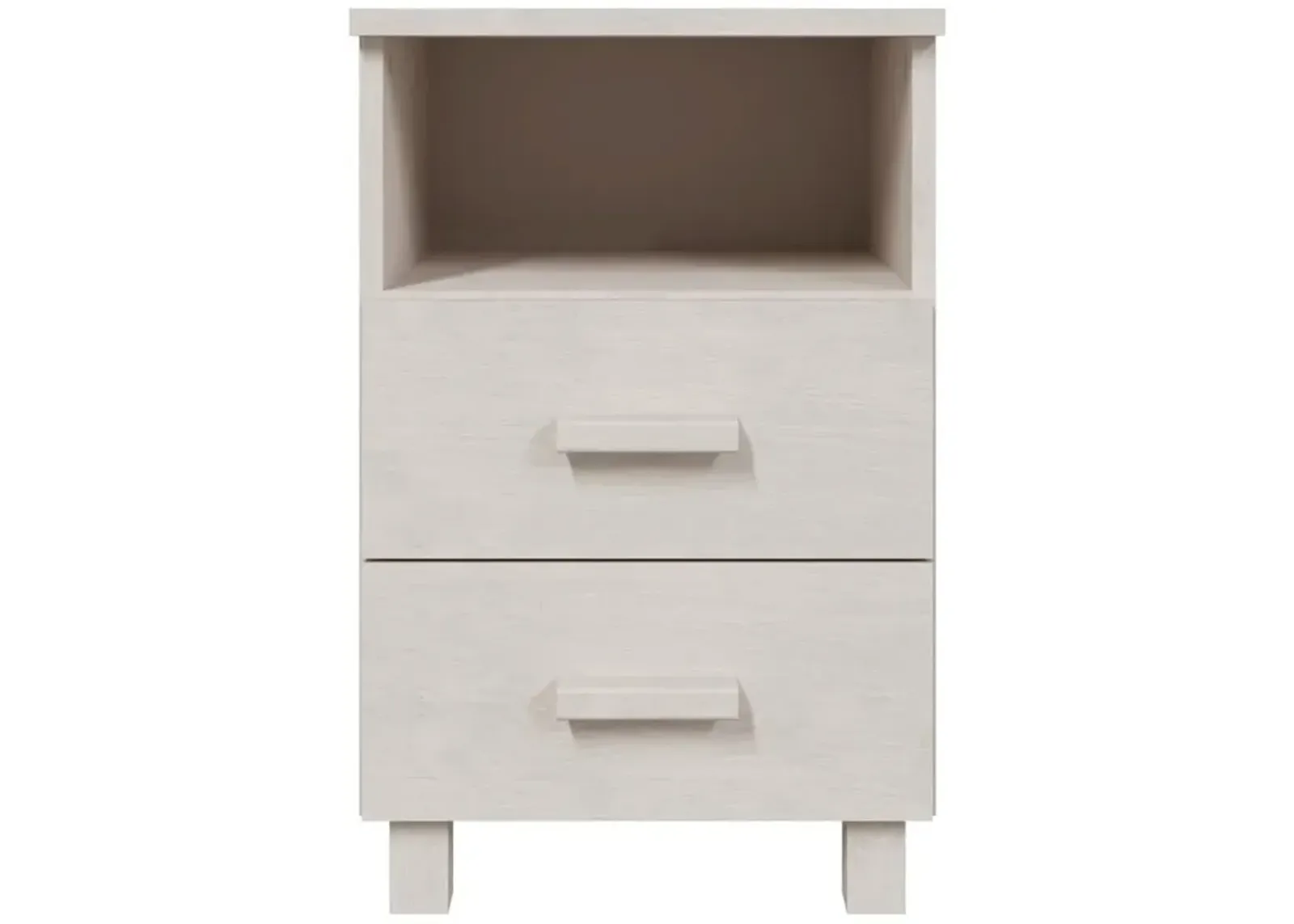 Bedside Cabinet HAMAR White 15.7"x13.8"x24.4" Solid Wood Pine