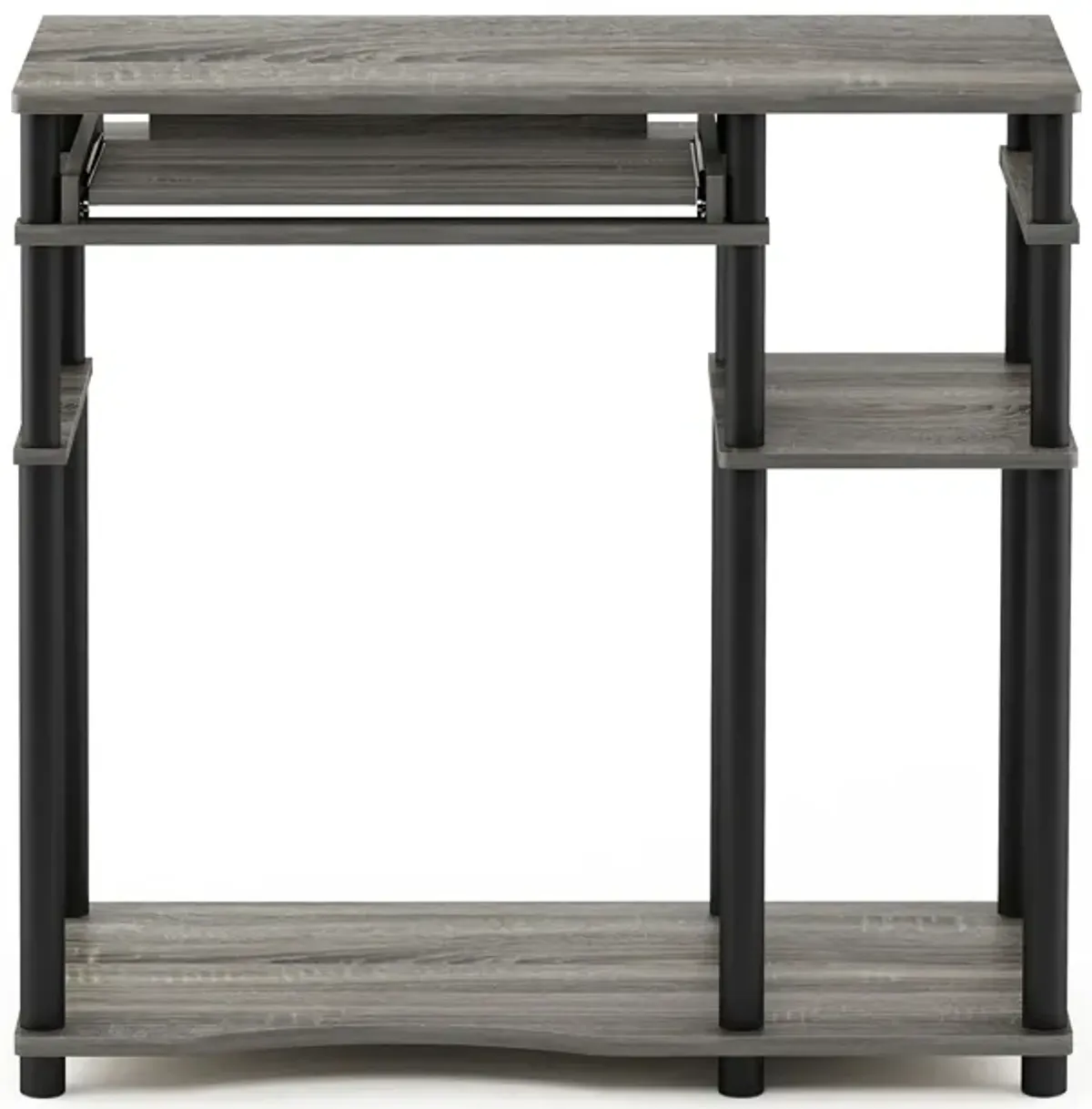 Furinno Furinno Abbott Computer Desk with Bookshelf, French Oak Grey/Black, 17097GYW/BK