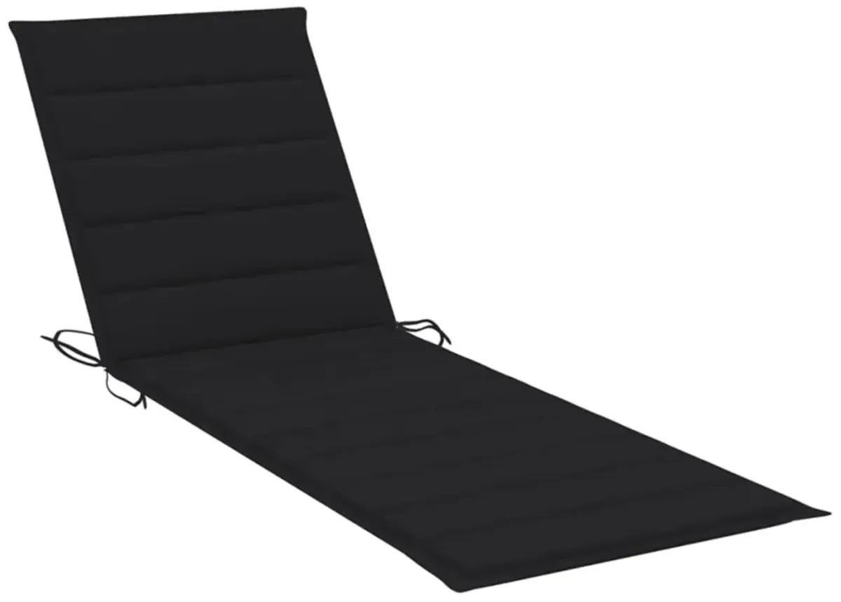 vidaXL Sun Lounger Cushion Black 78.7"x27.6"x1.6" Fabric