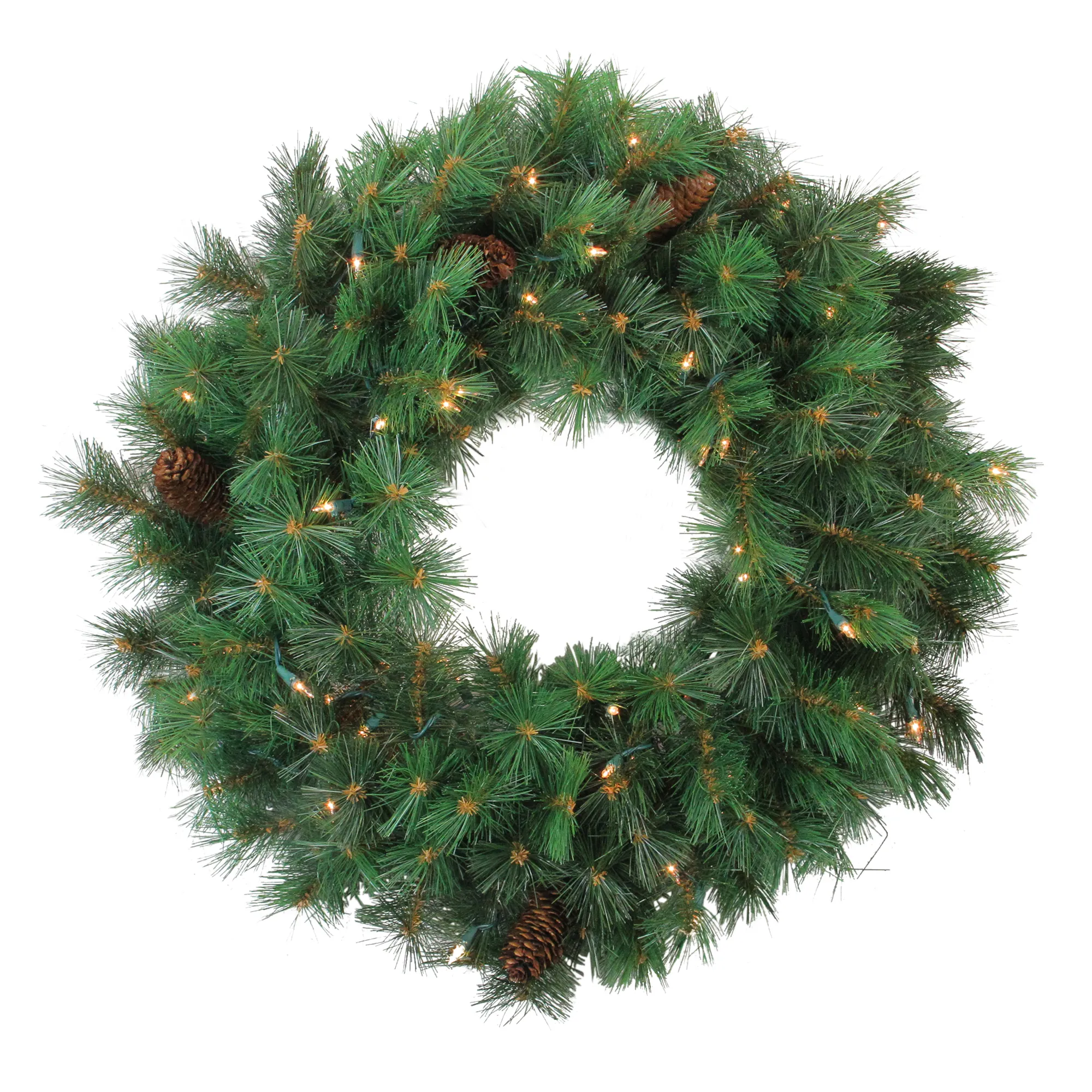 Pre-Lit Royal Oregon Pine Artificial Christmas Wreath  24-Inch Clear Lights