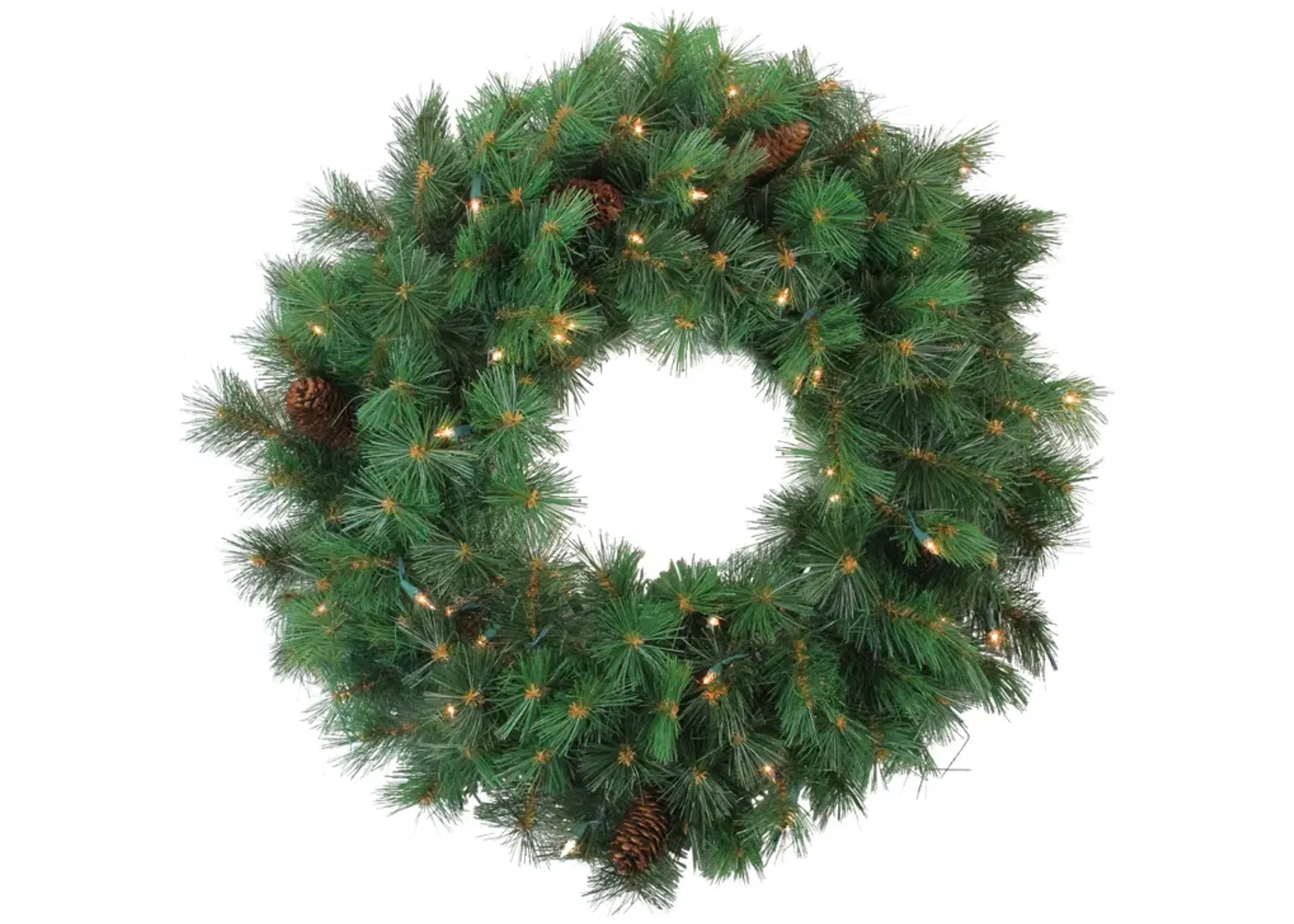 Pre-Lit Royal Oregon Pine Artificial Christmas Wreath  24-Inch Clear Lights