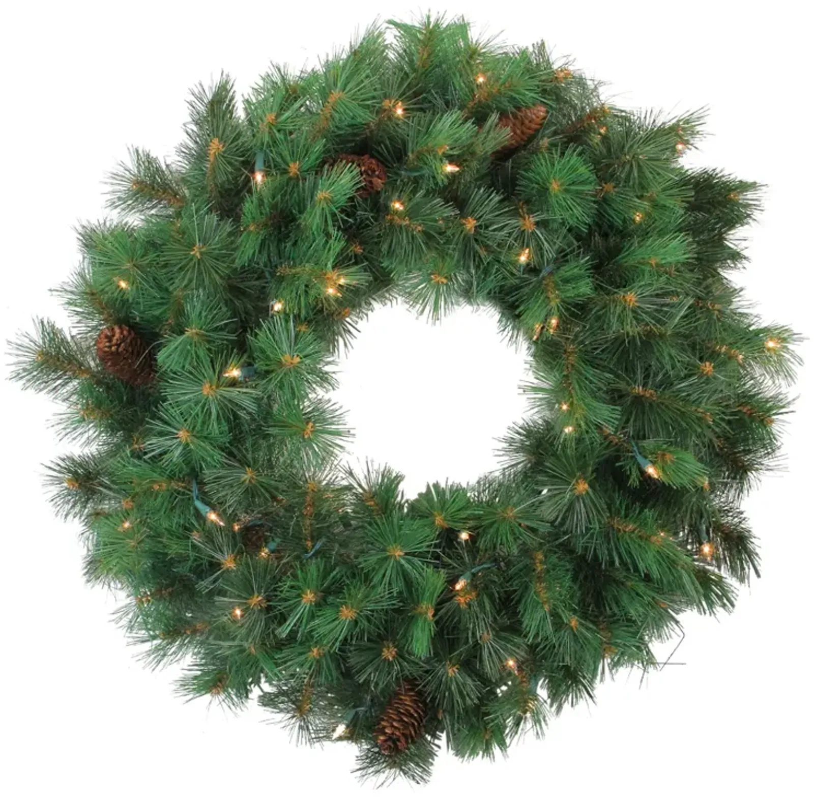 Pre-Lit Royal Oregon Pine Artificial Christmas Wreath  24-Inch Clear Lights