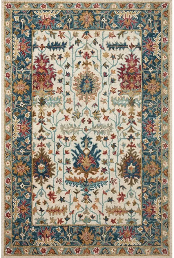 Victoria VK-23 Ivory / Sky 3''6" x 5''6" Rug by