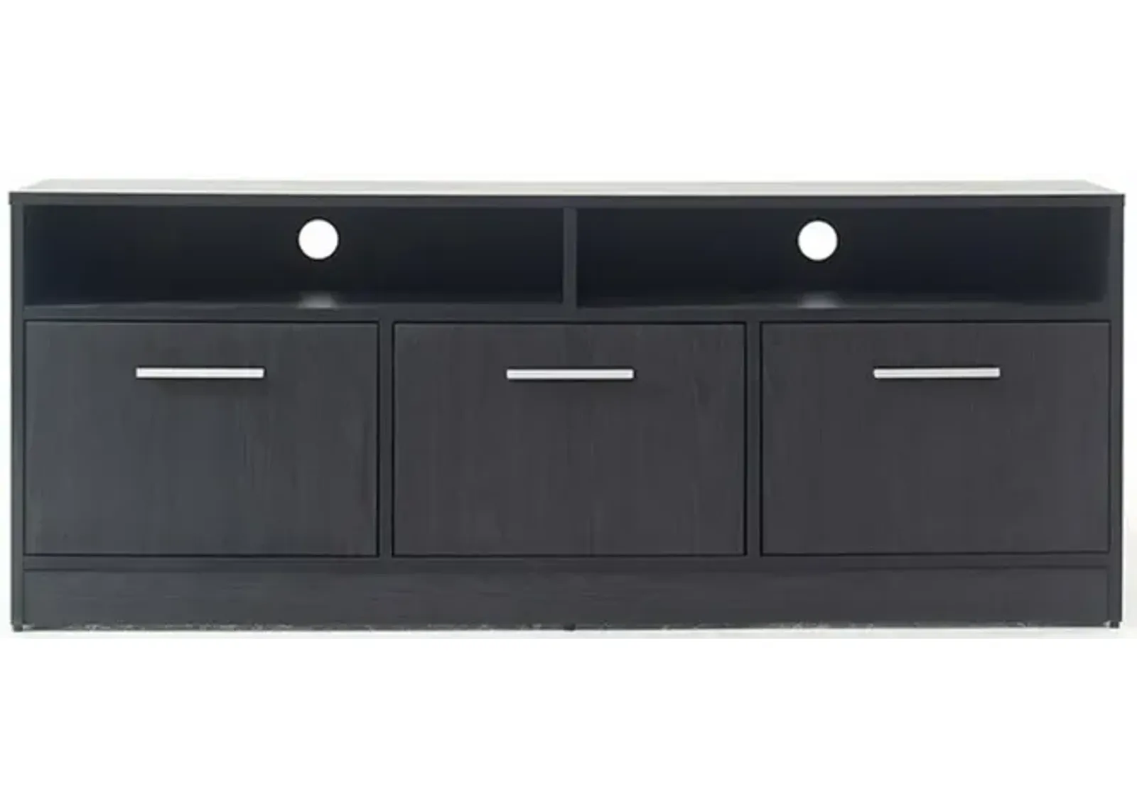 FC Design Klair Living Contemporary TV Stand with Three Soft-closing Doors in Dark Gray