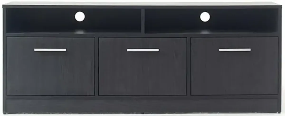 FC Design Klair Living Contemporary TV Stand with Three Soft-closing Doors in Dark Gray