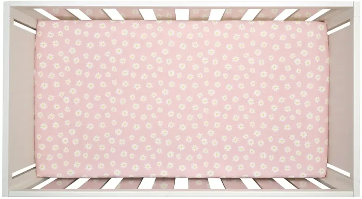 Lambs & Ivy Daisy Dreams Breathable 100% Cotton Baby Fitted Crib/Toddler Sheet