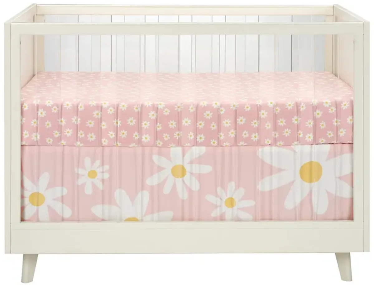 Lambs & Ivy Daisy Dreams Breathable 100% Cotton Baby Fitted Crib/Toddler Sheet