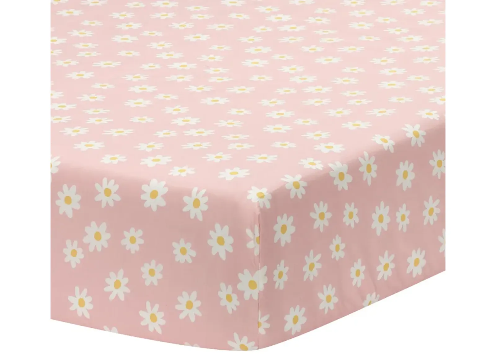 Lambs & Ivy Daisy Dreams Breathable 100% Cotton Baby Fitted Crib/Toddler Sheet