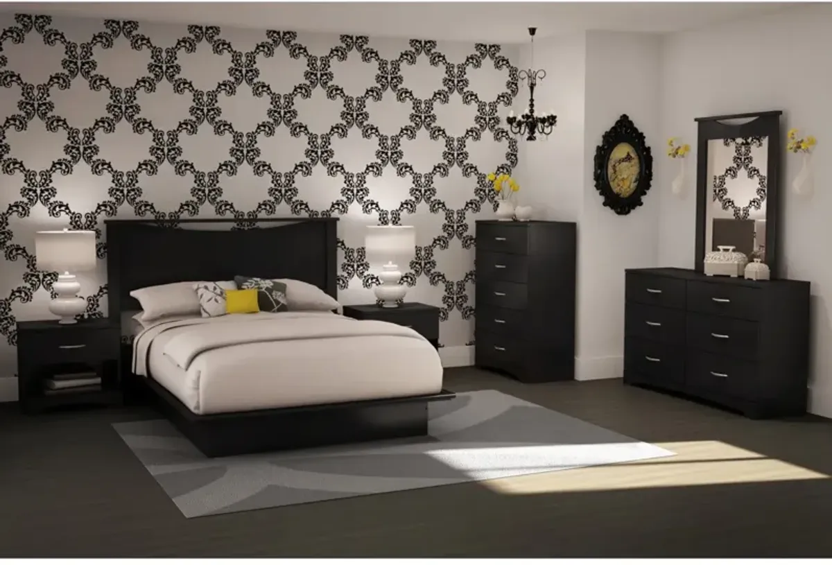 Hivvago 6-Drawer Dresser for Contemporary Bedroom in Black Finish