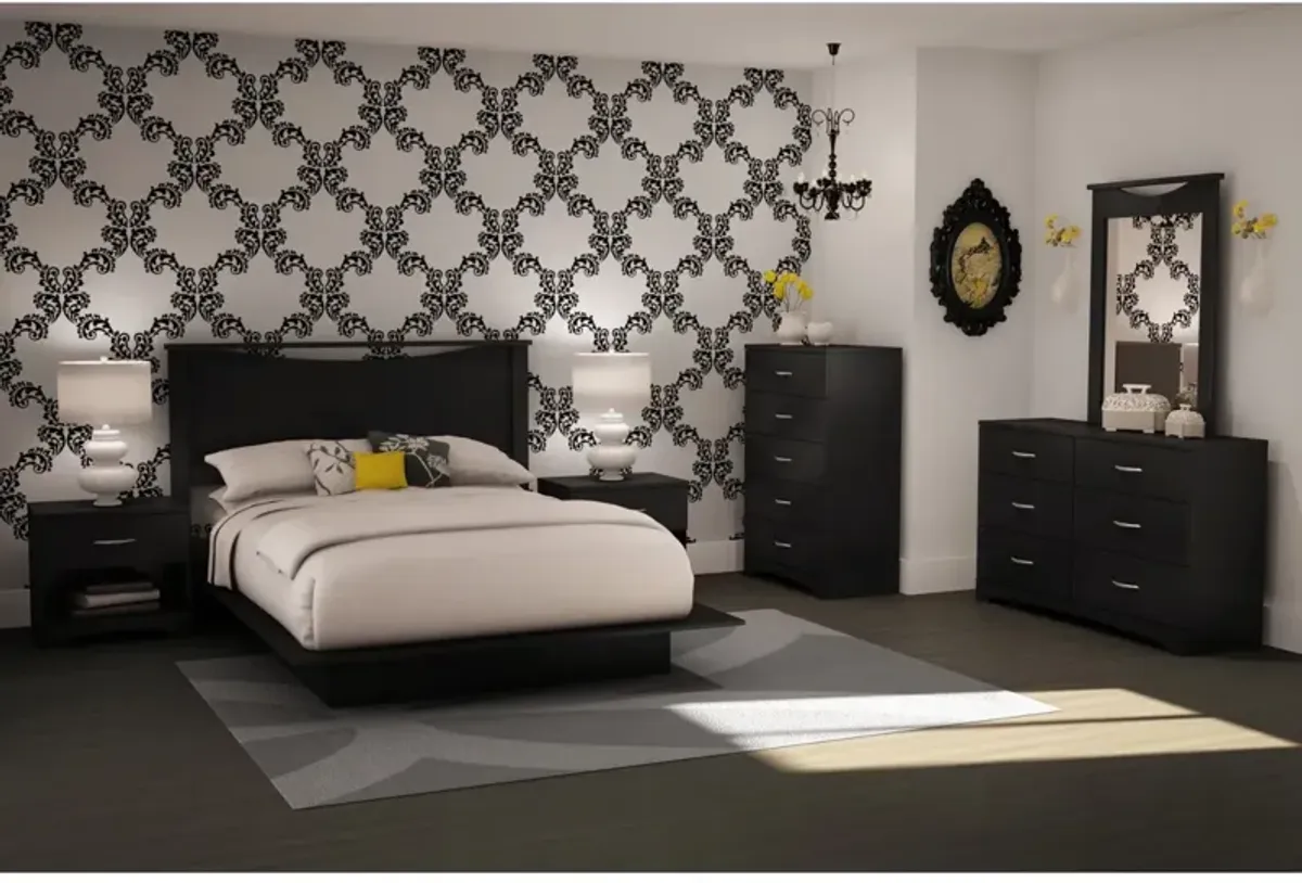 Hivvago 6-Drawer Dresser for Contemporary Bedroom in Black Finish