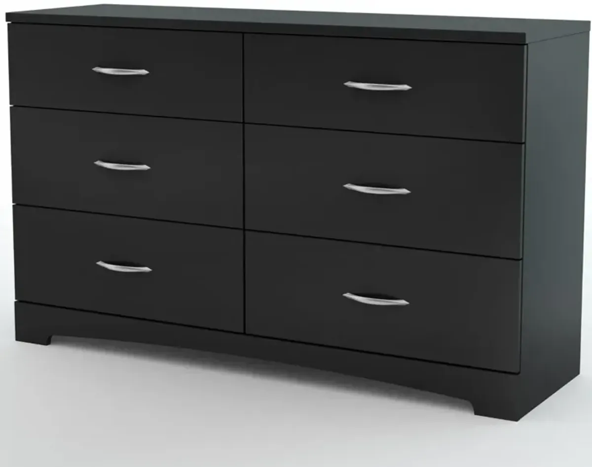 Hivvago 6-Drawer Dresser for Contemporary Bedroom in Black Finish