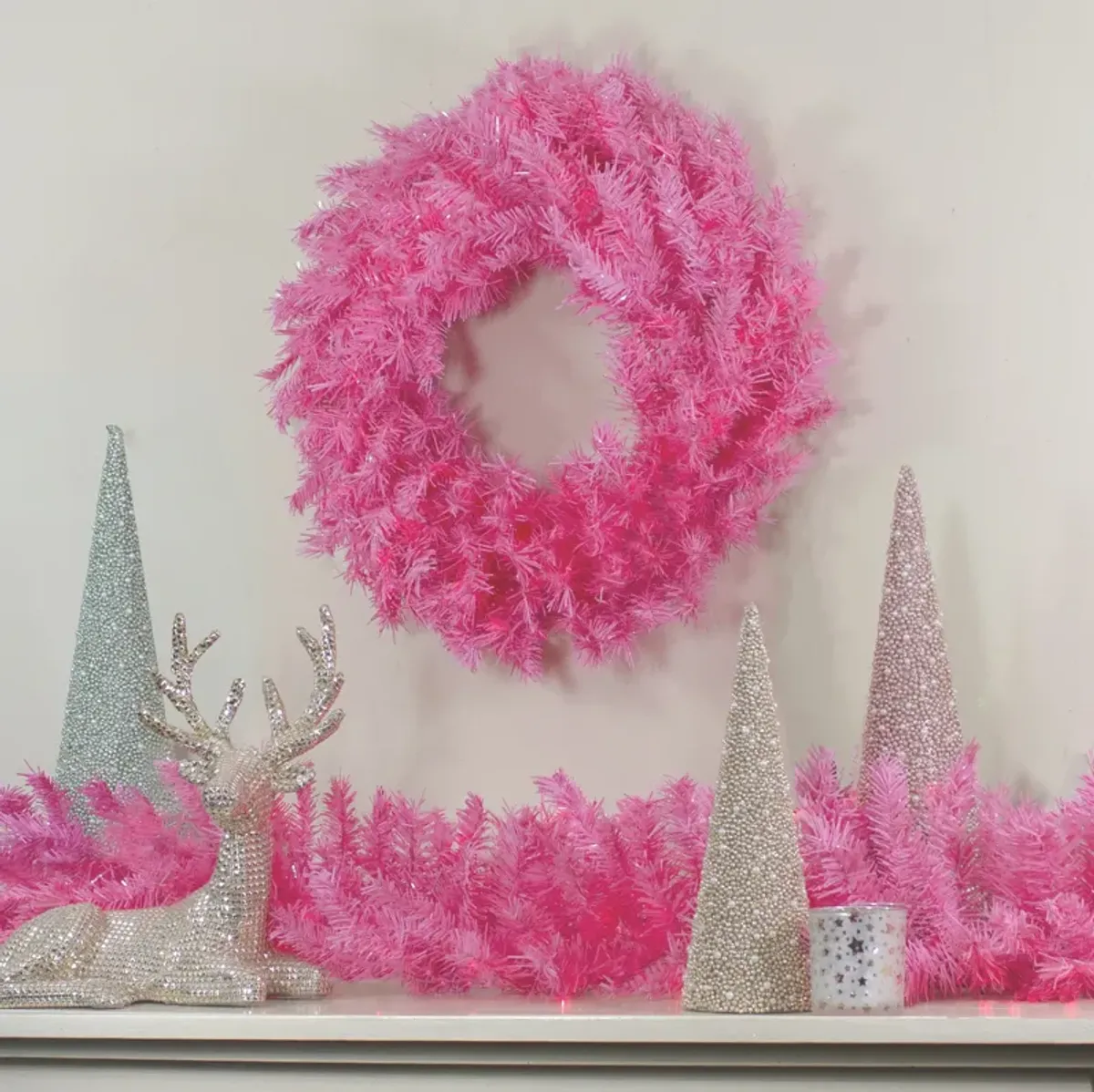 36" Pink Spruce Artificial Christmas Wreath  Unlit