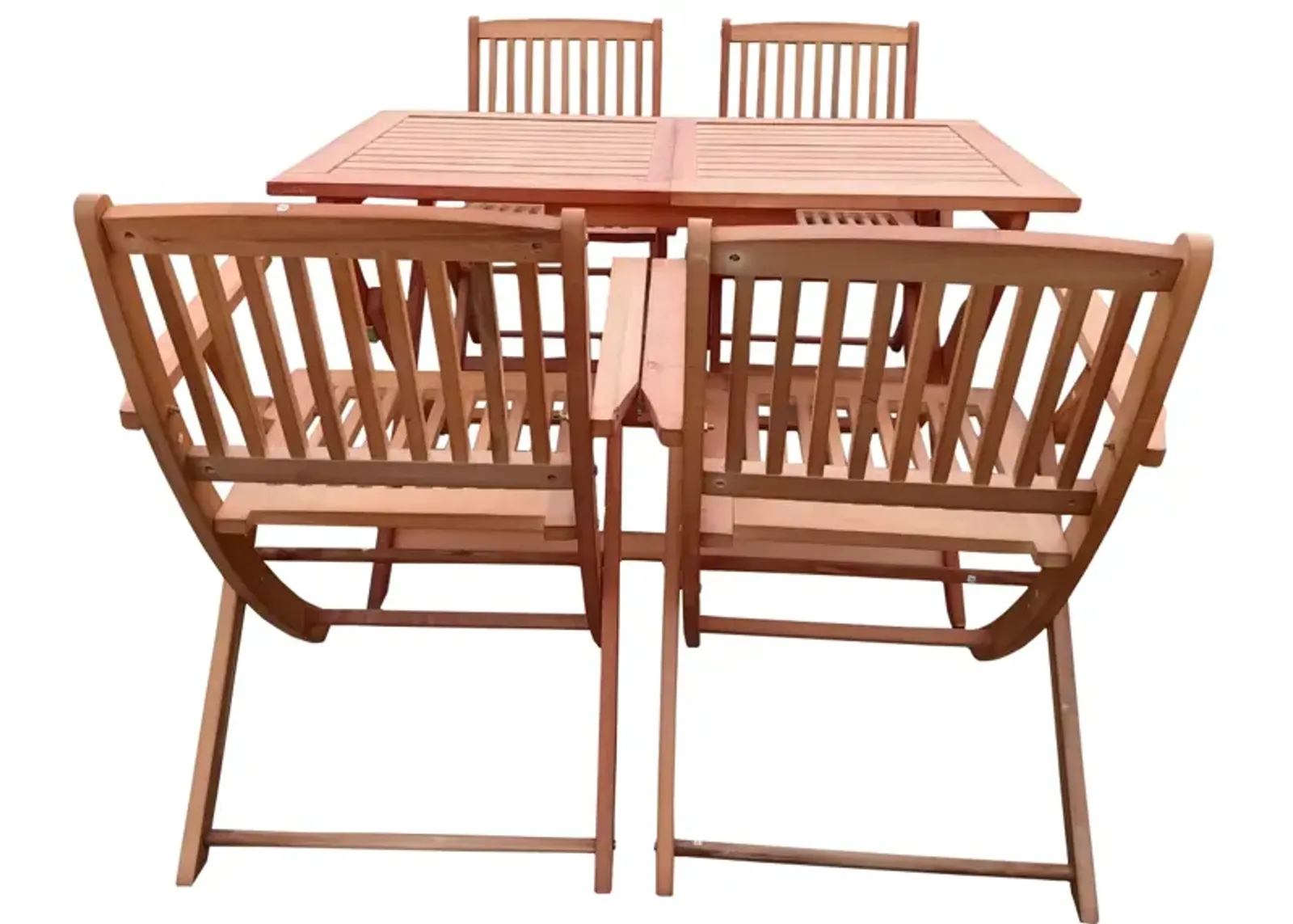 Foldable Patio Dining Set, 4 Folding Chairs & 1 Dining Table, Indoor And Outdoor Universal