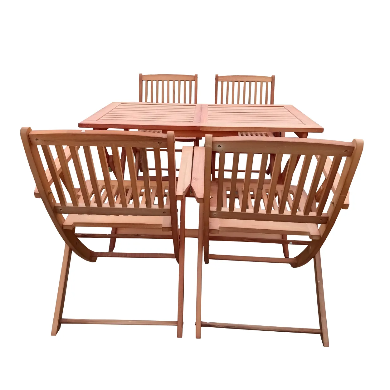 Foldable Patio Dining Set, 4 Folding Chairs & 1 Dining Table, Indoor And Outdoor Universal