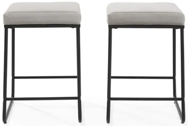 Beckett 2Pc Counter Stool Set Gray/ Matte Black - 2 Stools