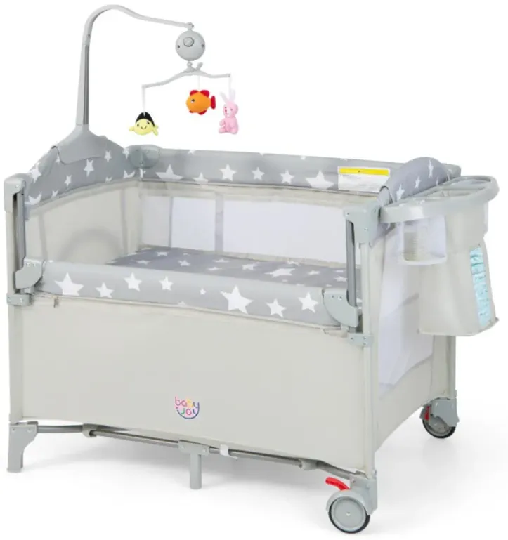 Hivvago 5-in-1 Portable Baby Beside Bassinet with Diaper Changer