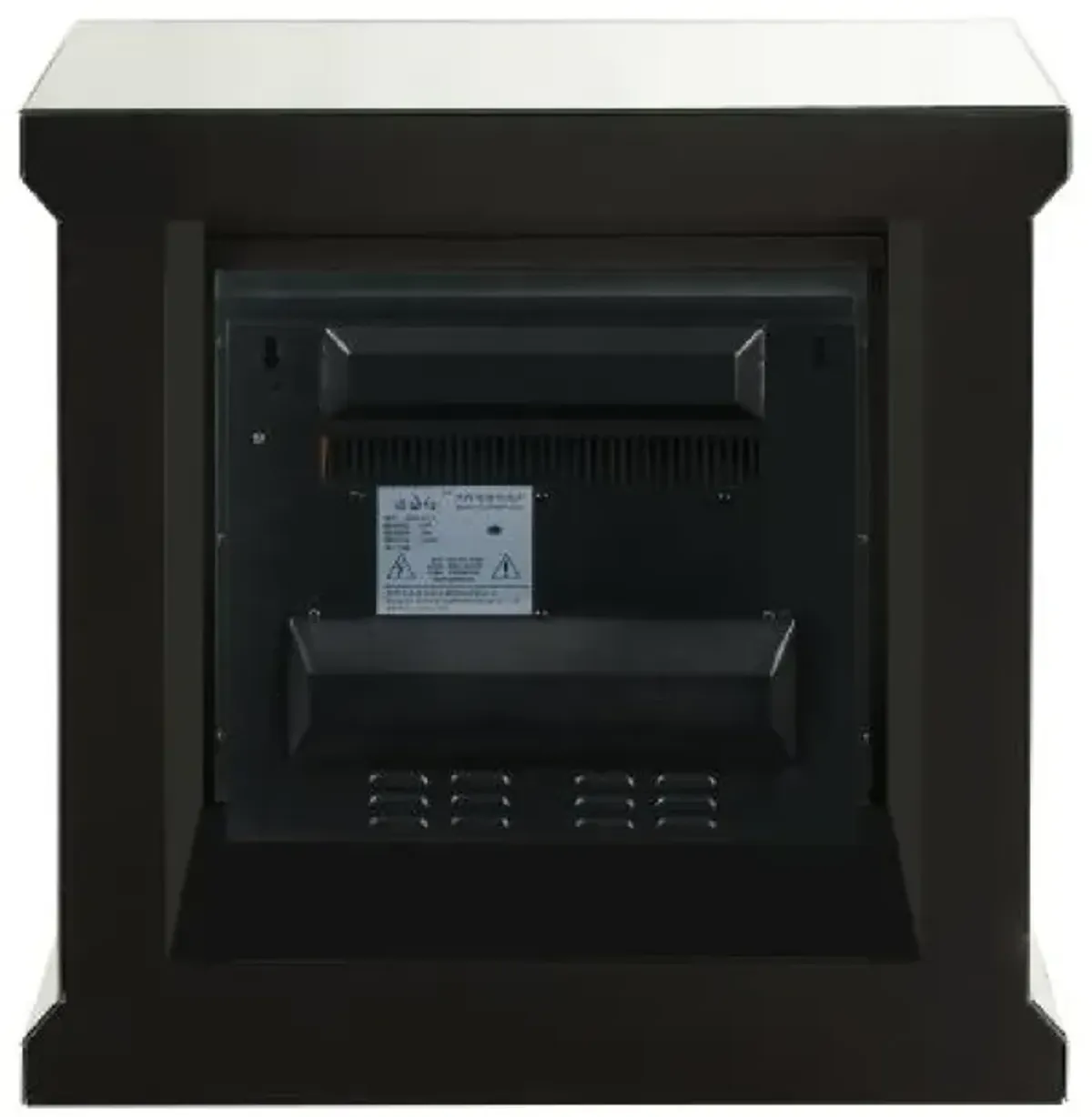 LED Electric Fireplace with Faux Diamond Inlays, Silver - Benzara