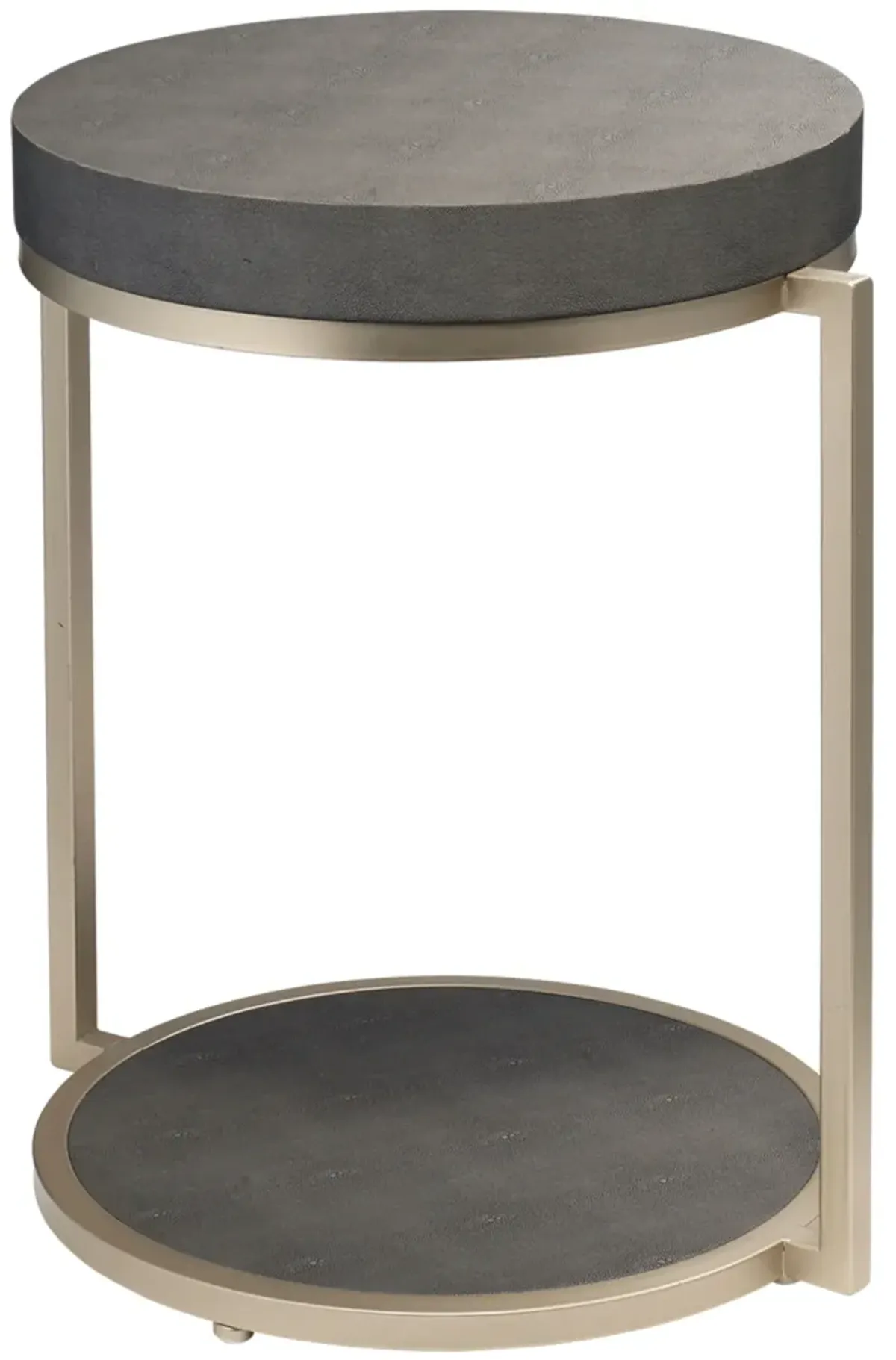 Chester Grey Faux Shagreen Round Side Table