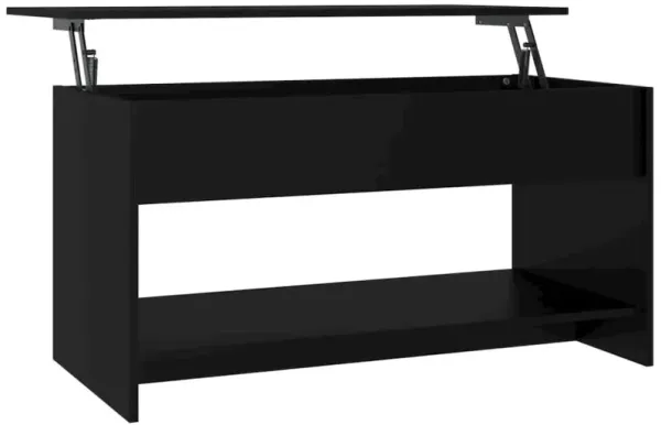 Coffee Table Black 40.2"x19.7"x20.7" Engineered Wood