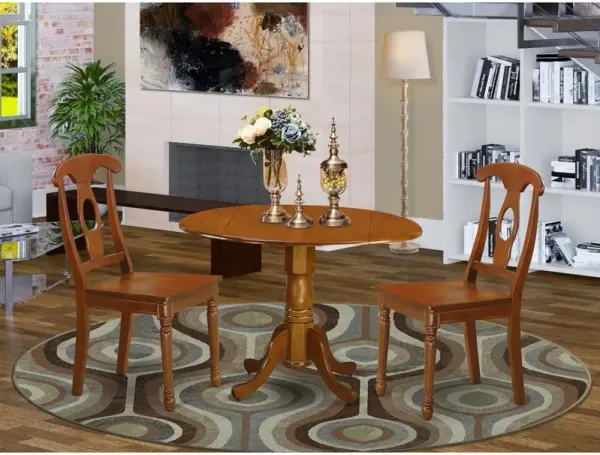 3 PC Kitchen nook Dining set-drop leaf Table and 2 Kitchen Chairs