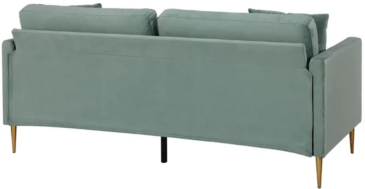 Highland Velvet Sofa with Matching Pillows