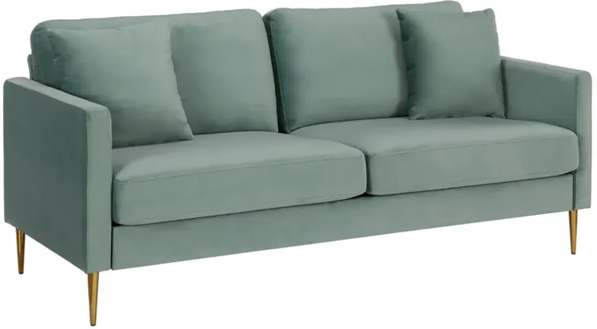 Highland Velvet Sofa with Matching Pillows