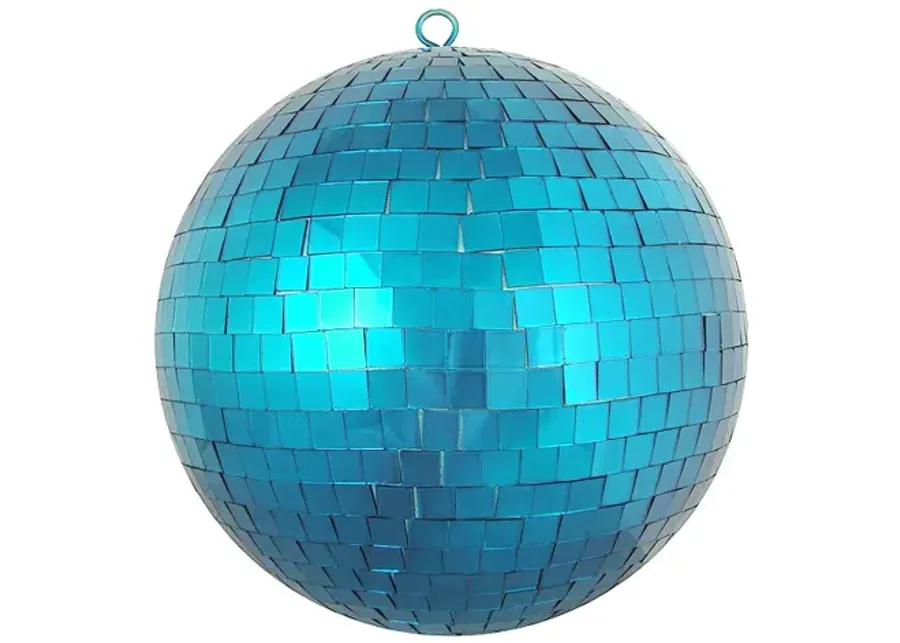 Peacock Blue Mirrored Glass Disco Ball Christmas Ornament 8" (200mm)