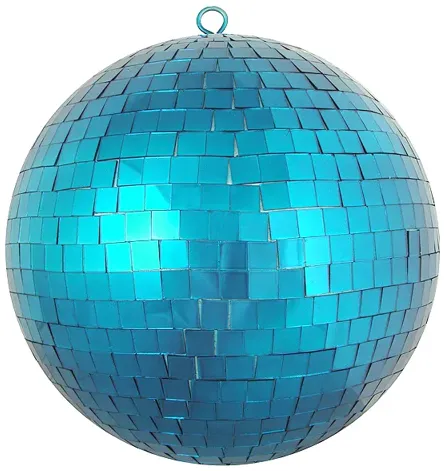 Peacock Blue Mirrored Glass Disco Ball Christmas Ornament 8" (200mm)