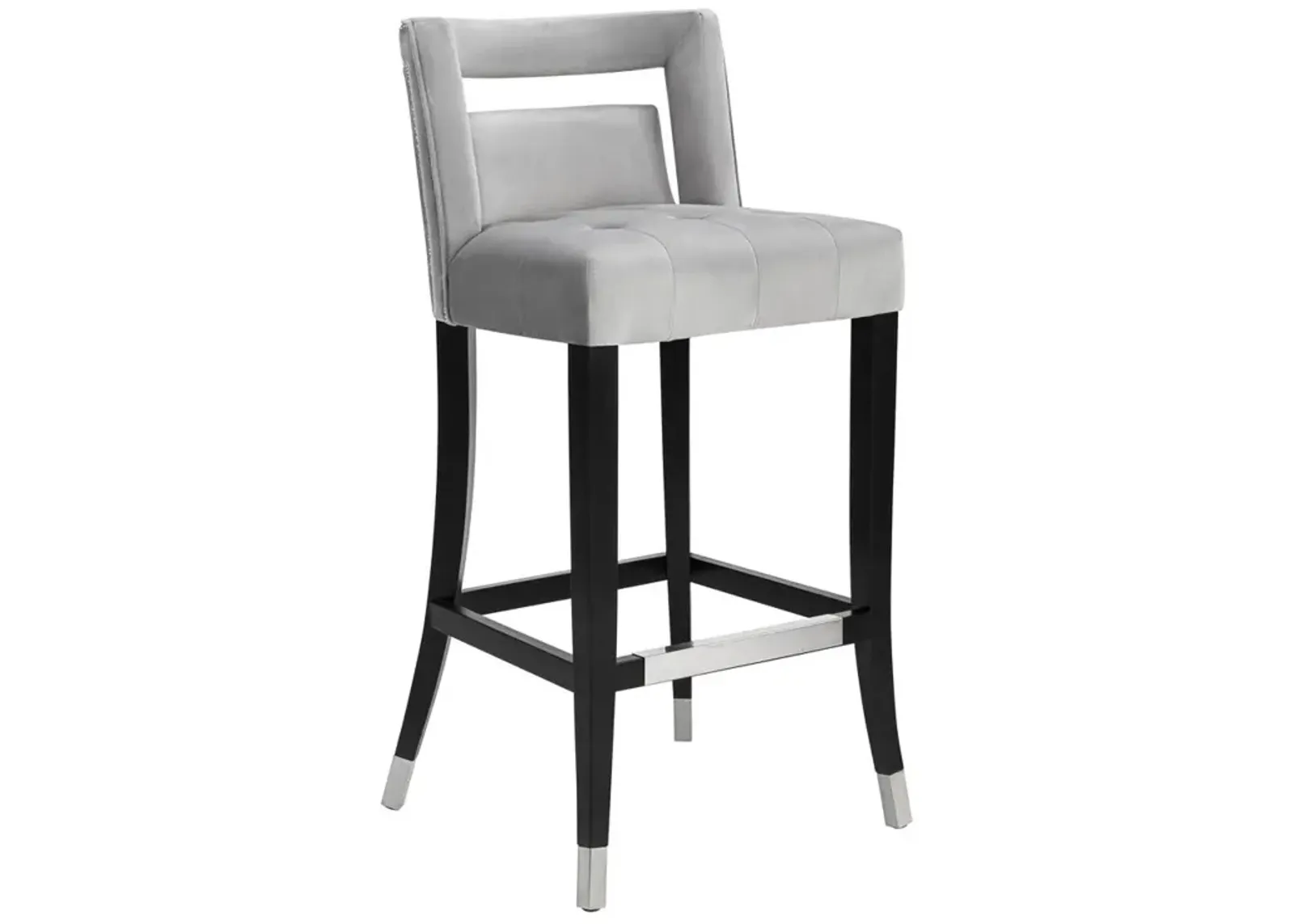 TOV Furniture Hart Grey Velvet Counter Stool