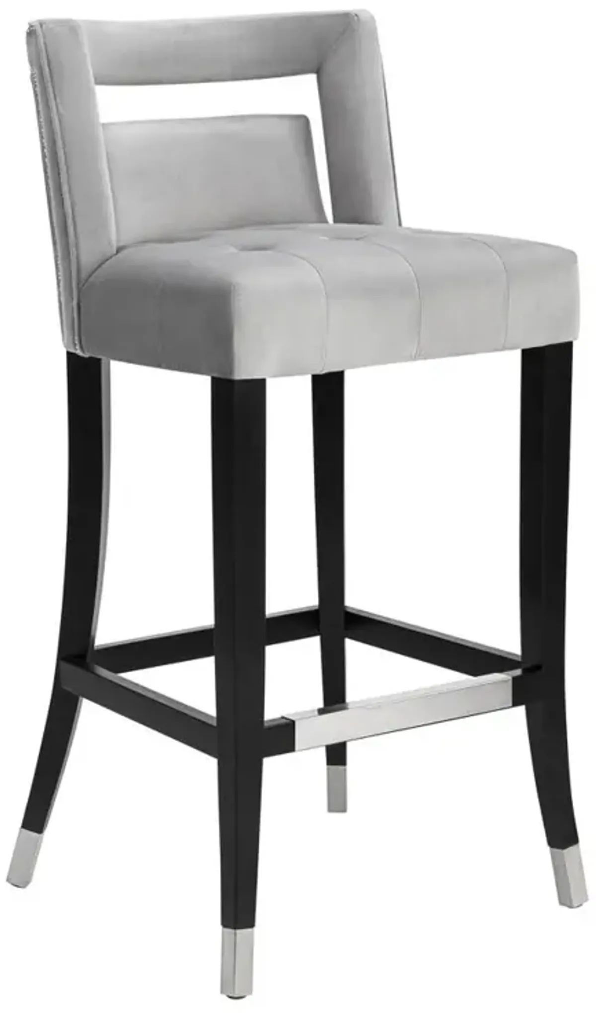 TOV Furniture Hart Grey Velvet Counter Stool