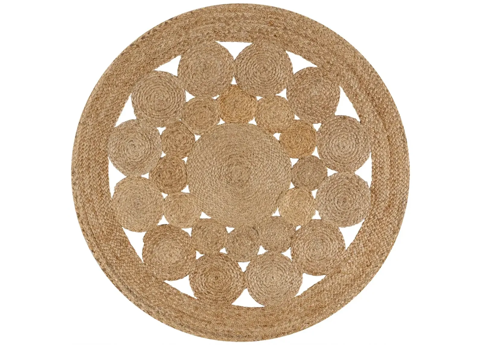 Cassia Round Natural Jute Boho Circle Natural Round Area Rug