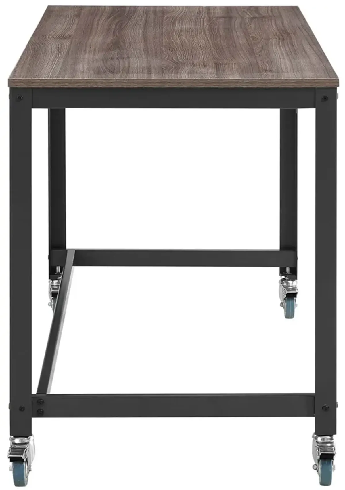 Modway Vivify Industrial Modern Computer Office Desk With Locking Casters