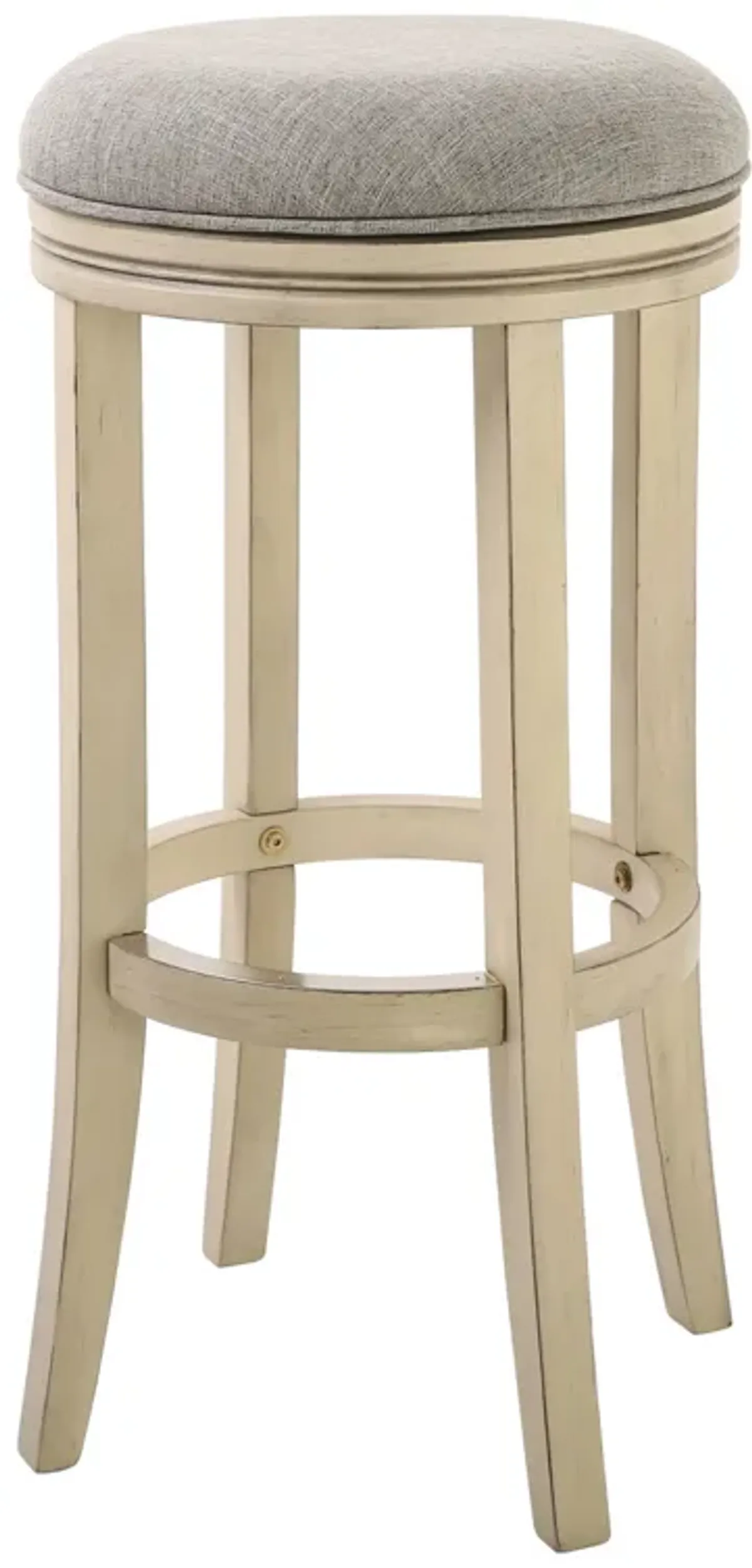 30" Ivory Finished Solid Wood Frame In Paradigm Quartz Fabric Bar Stool