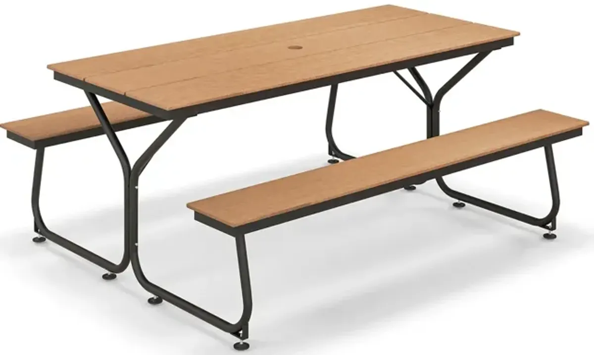 6 Feet Outdoor Picnic Table Bench Set for 6-8 People