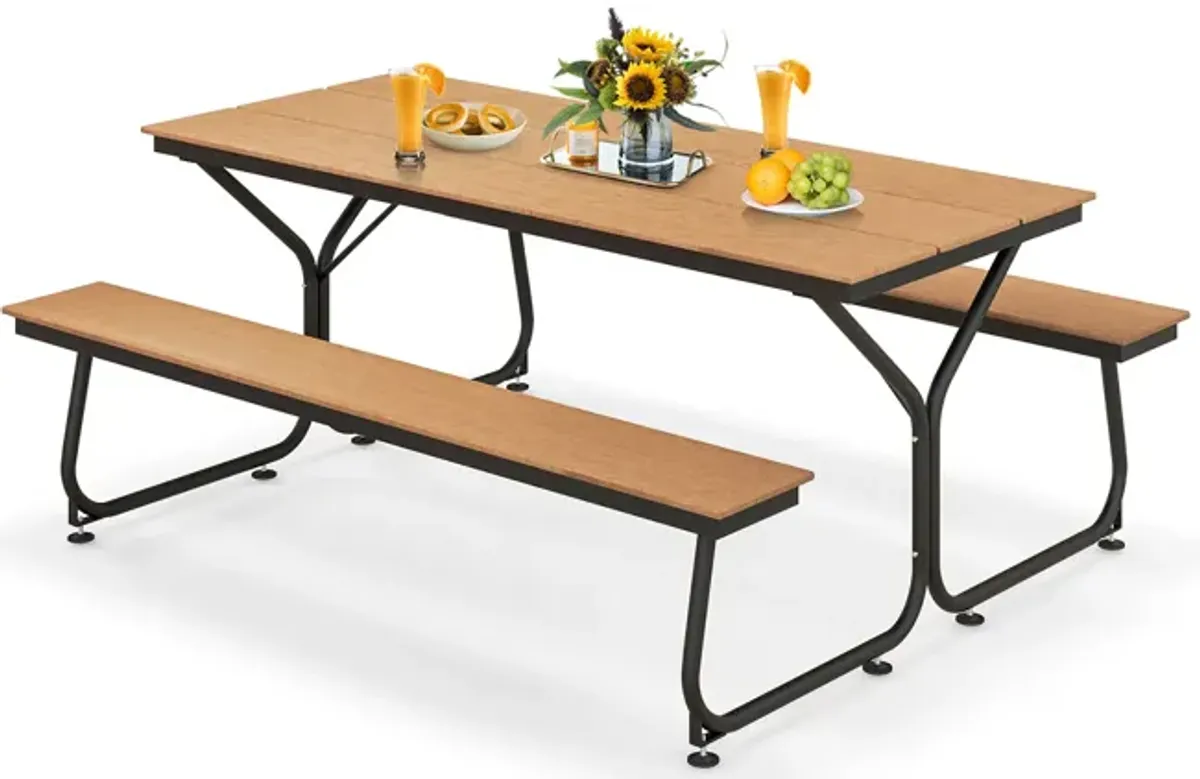 6 Feet Outdoor Picnic Table Bench Set for 6-8 People