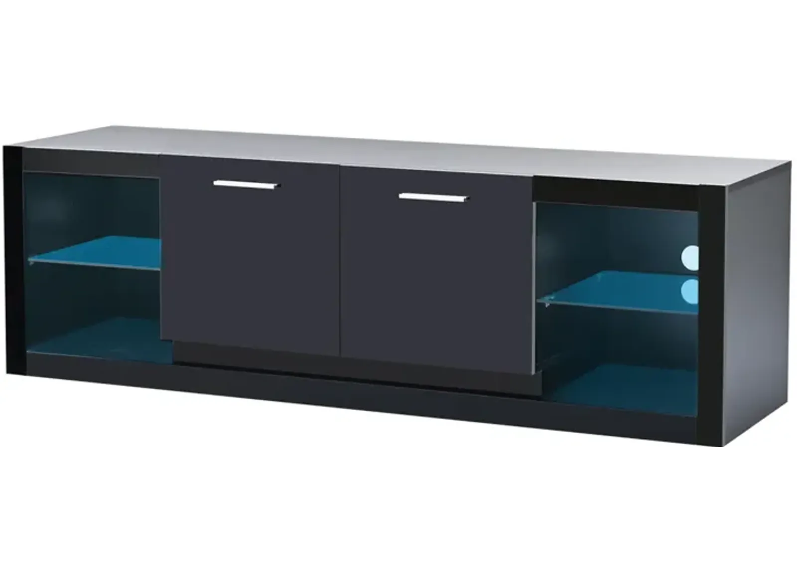 Elegant High Gloss TV Stand with LED Lights