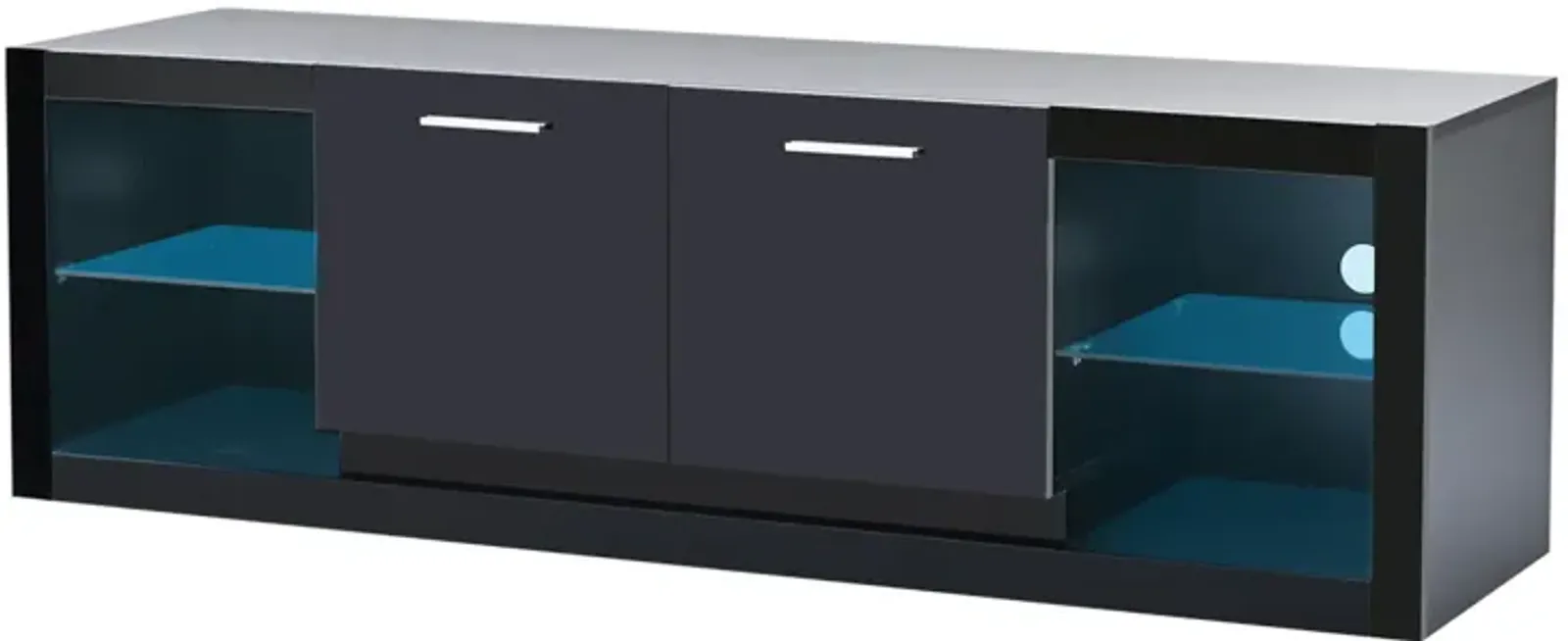 Elegant High Gloss TV Stand with LED Lights