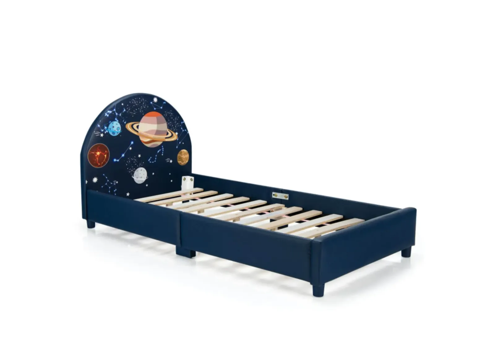 Hivvago Children Twin Size Upholstered  Platform Single Bed