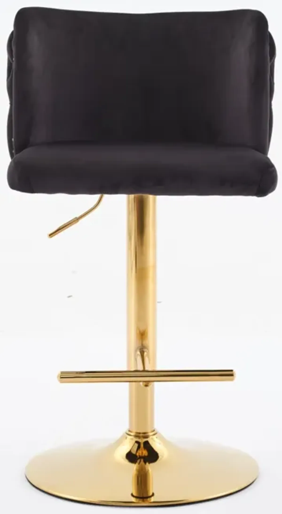 Streamdale Adjustable Velvet Barstools with Gold Base (Set of 2)