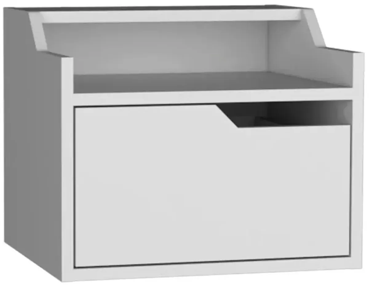 Floating Nightstand, Modern Dual-Tier Design with Spacious Single Drawer Storage