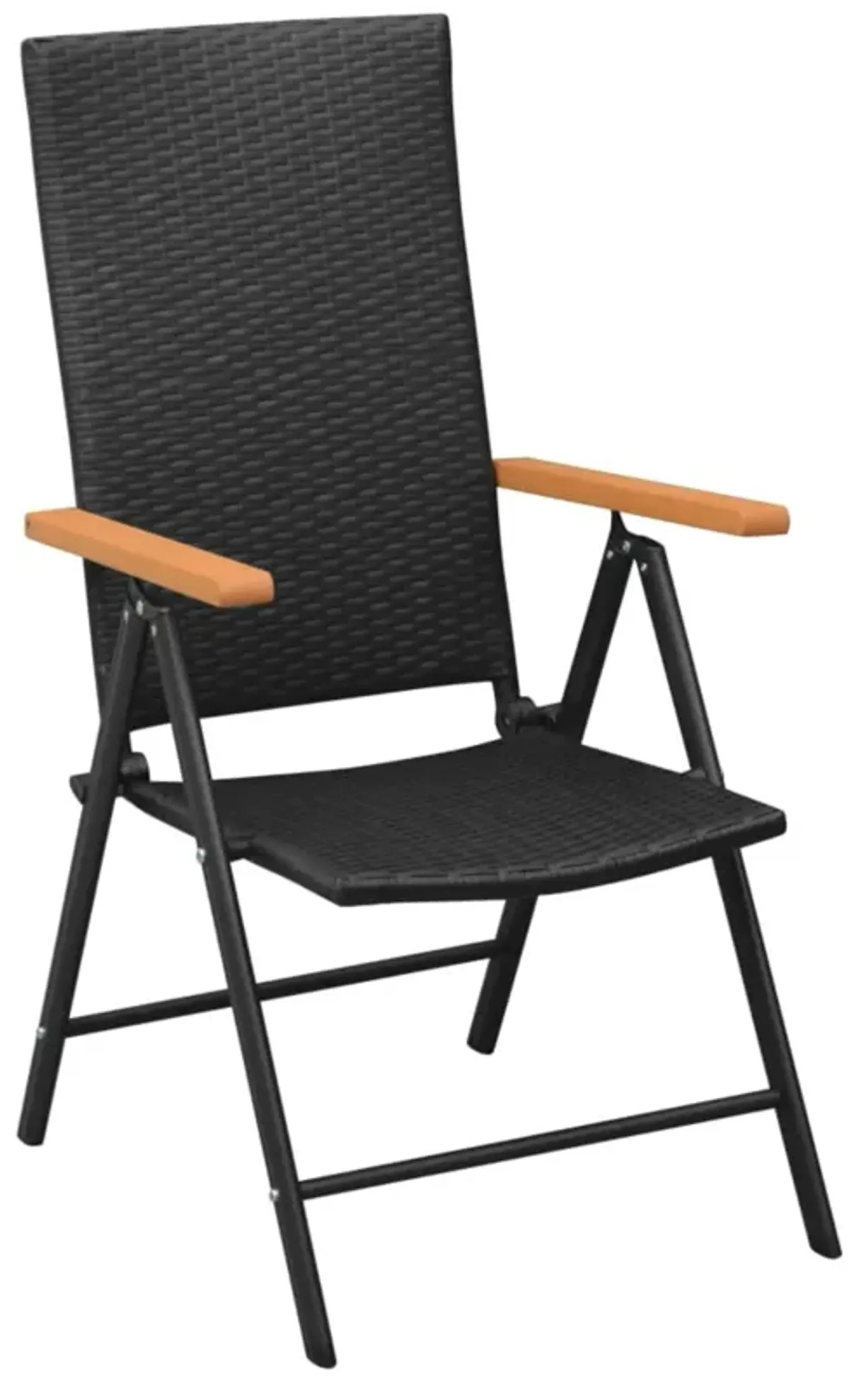 vidaXL Stackable Garden Chairs 2 pcs Poly Rattan Black