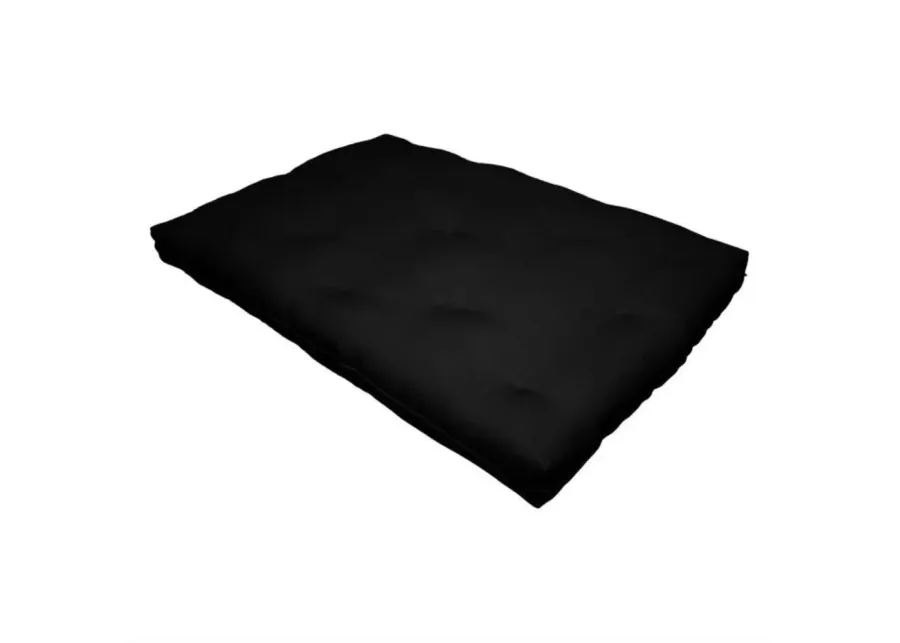 Full size 8-inch Thick Cotton Poly Futon Mattress in Black