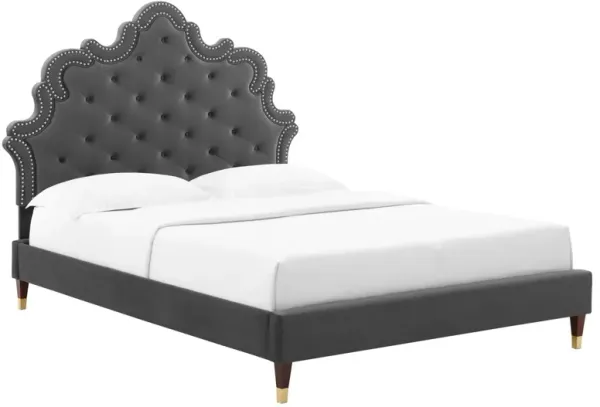 Modway - Sasha Button-Tufted Performance Velvet King Bed