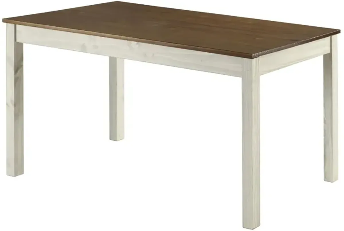 Model CADBTB6 Cottage Series Dining Table in Distressed White