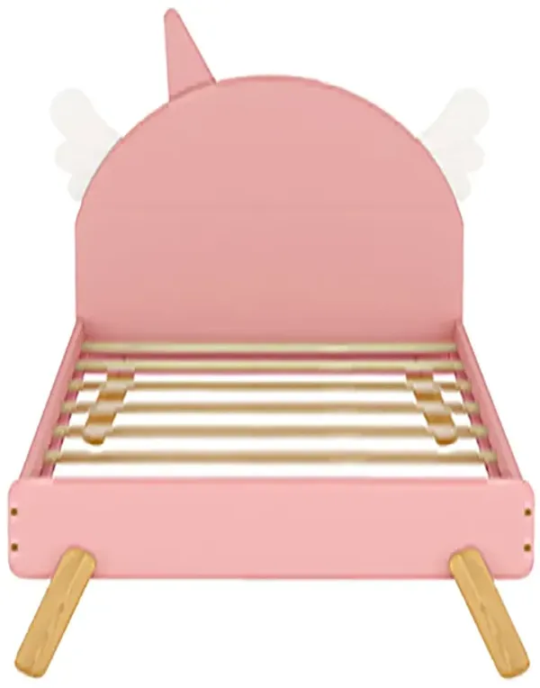 Merax Wooden Platform Bed With Curved Headboard