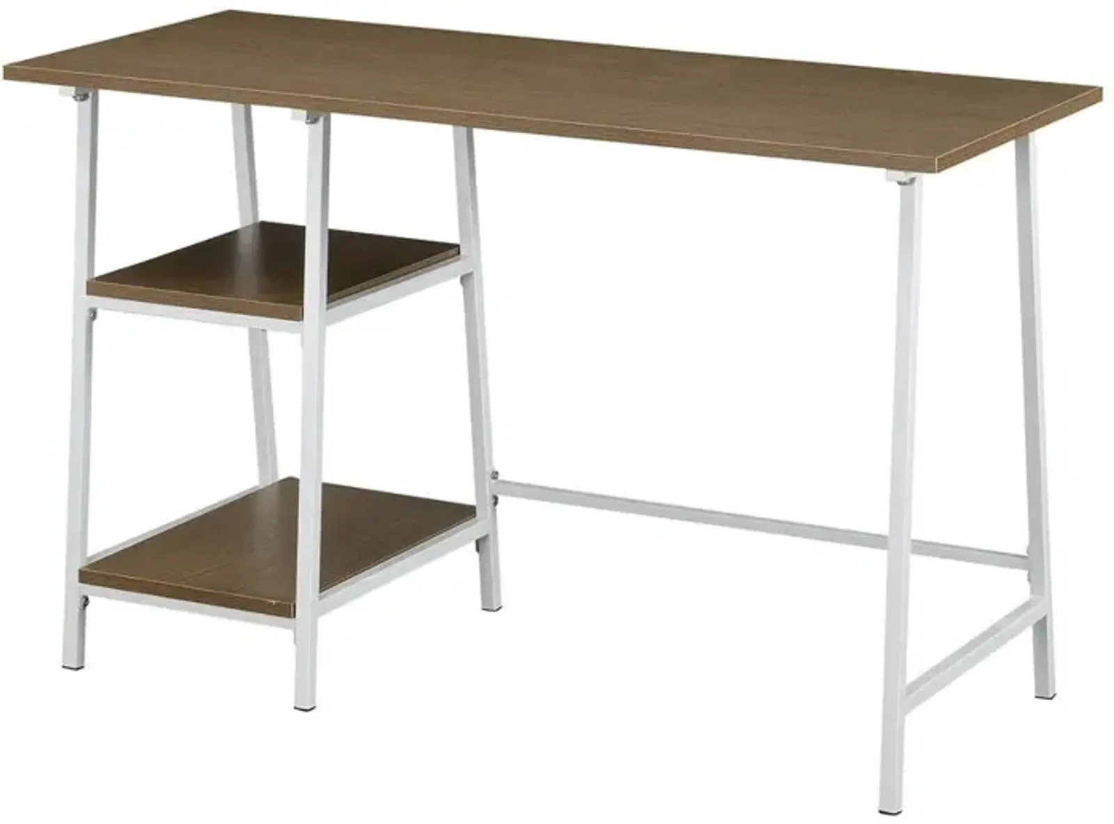 Convenience Concepts Designs2Go Trestle Wood Metal Desk with Removable Shelves