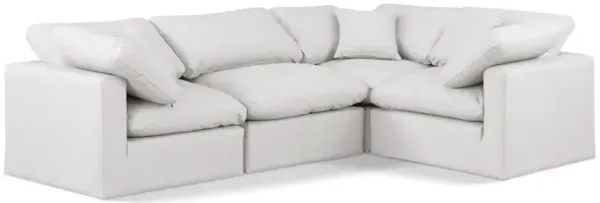 Meridian Furniture Indulge Cream Vegan Leather Modular Sectional