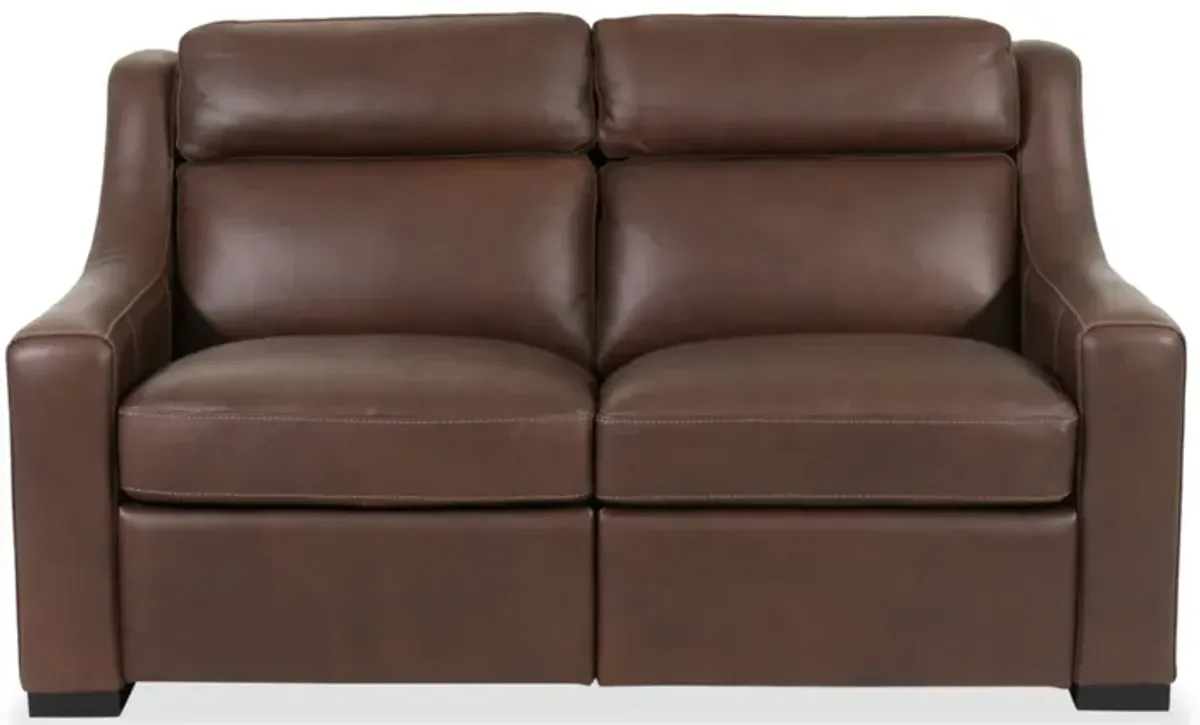 Germain Leather Power Loveseat